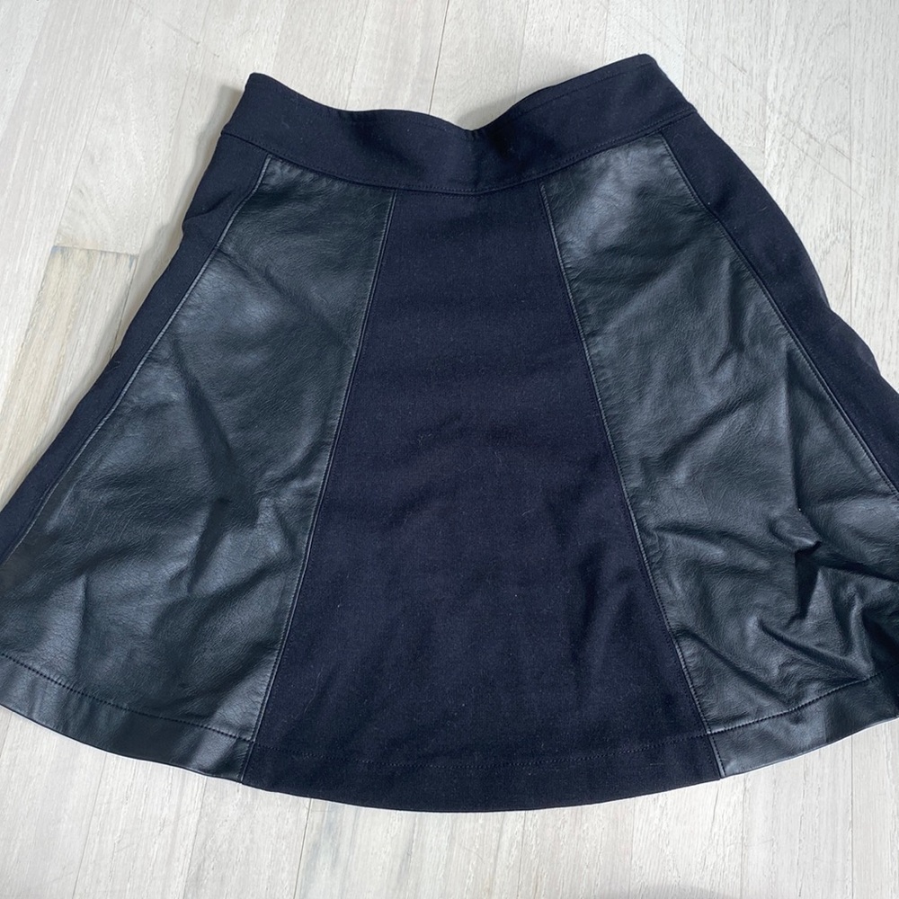 Michael Kors Pleated Leather Skirt